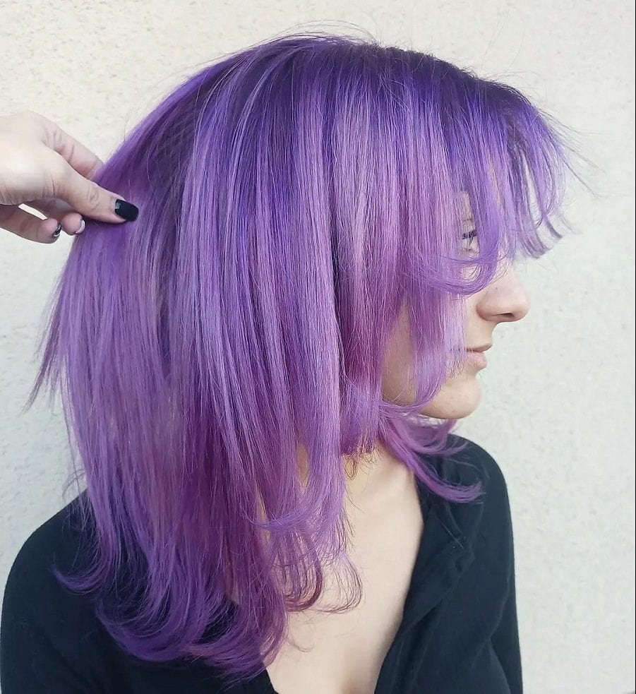 layered lavender hair
