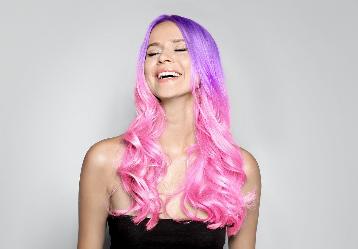 woman with lavender ombre hair