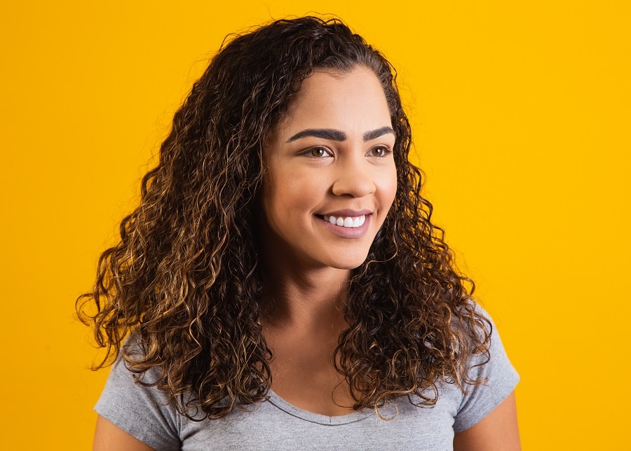 mixed girl with 3A curly hair