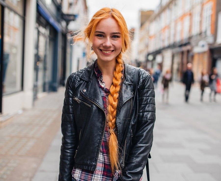 orange hair braid