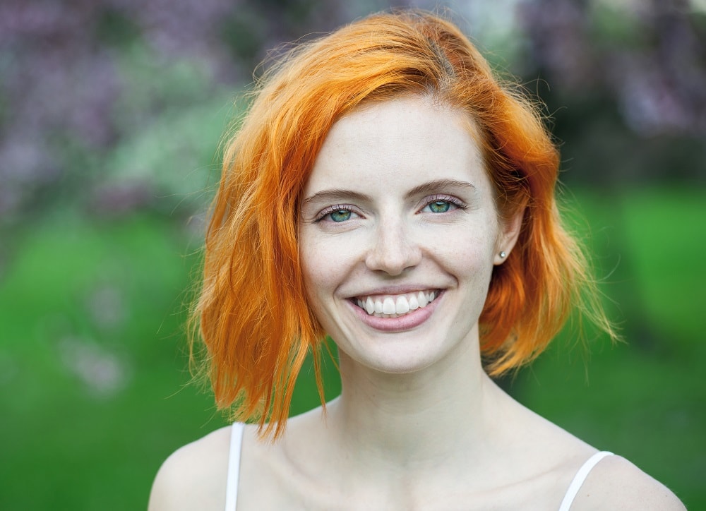 orange hair color for green eyes
