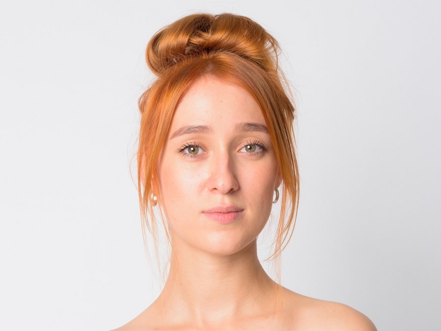 orange hair updo