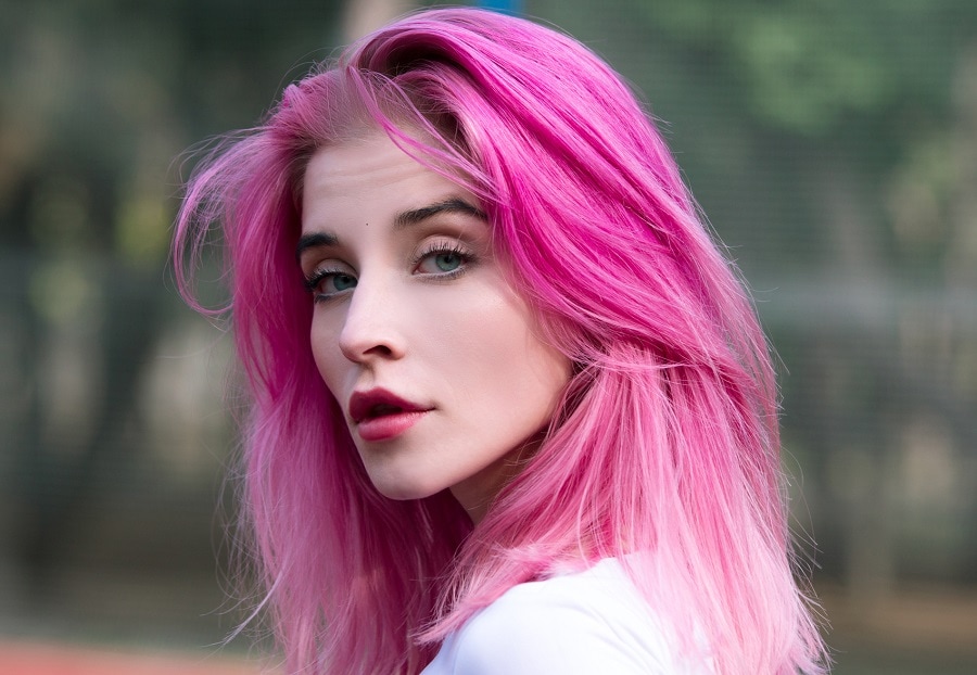 pastel pink hair color for blue eyes and fair skin