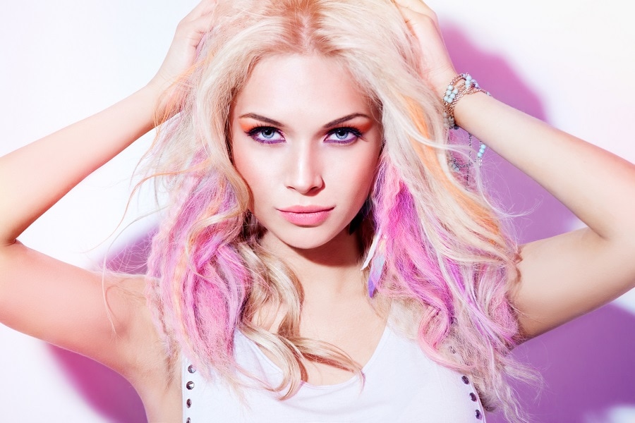 pastel pink and blonde mermaid hair