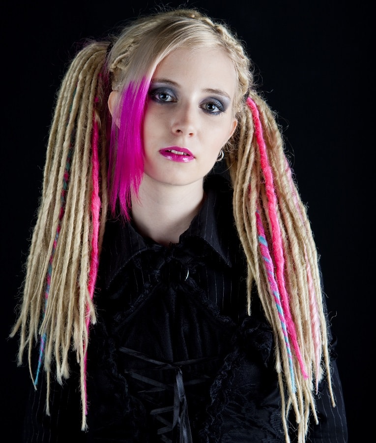 pigtails with blonde dreads