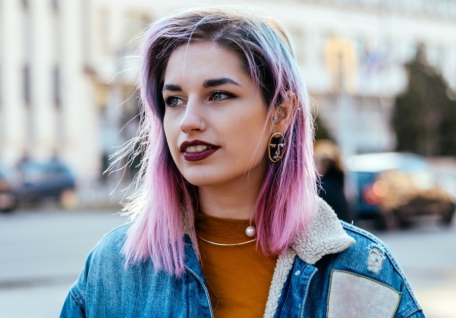 straight blue and pink mermaid ombre hair