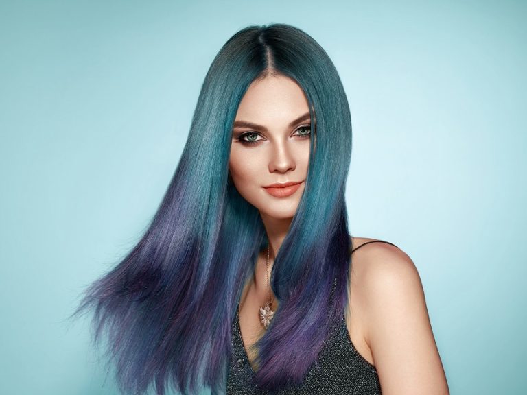 two tone blue purple hair