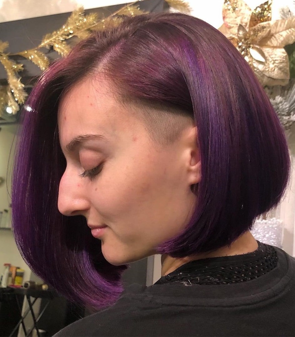 undercut bob for thick hair