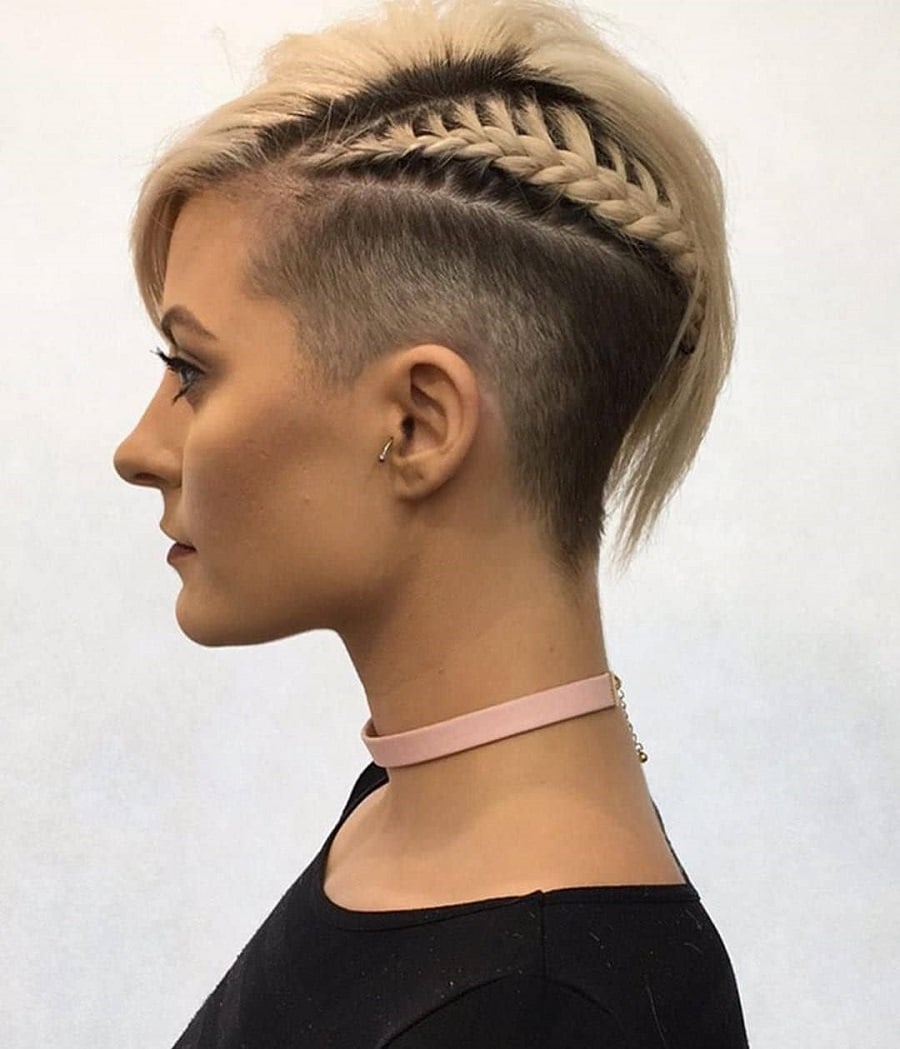 undercut bob with braids