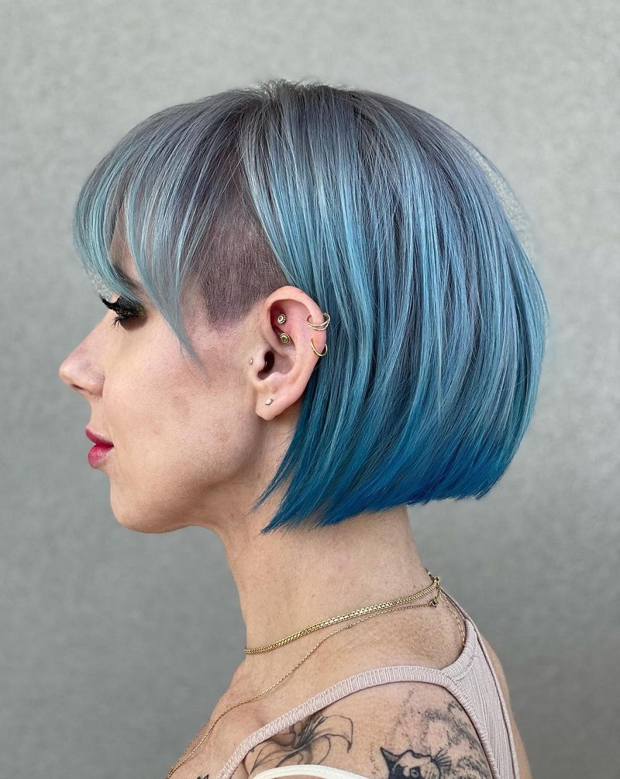 stacked undercut bob haircut