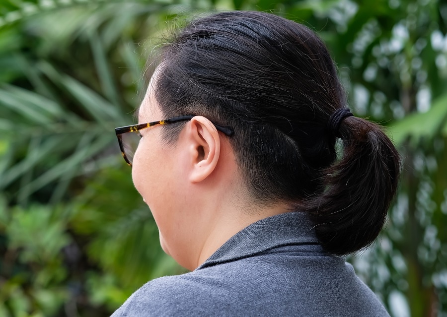 undercut bob ponytail