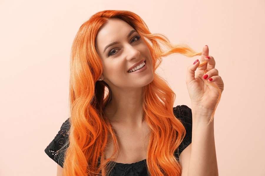 wavy orange hair