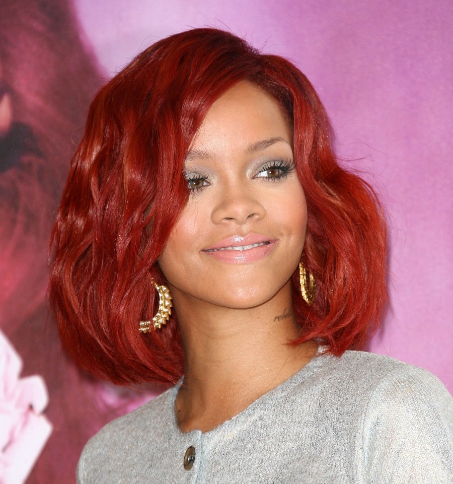 Rihanna With Short Red Hair