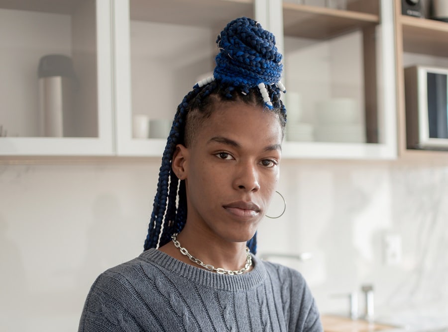 androgynous hair with braids