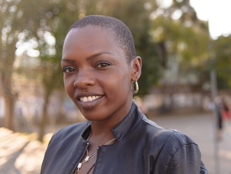 black androgynous hairstyle