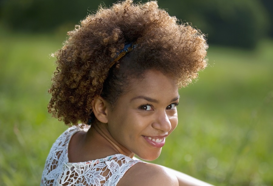 black teenage girl with thick afro hair