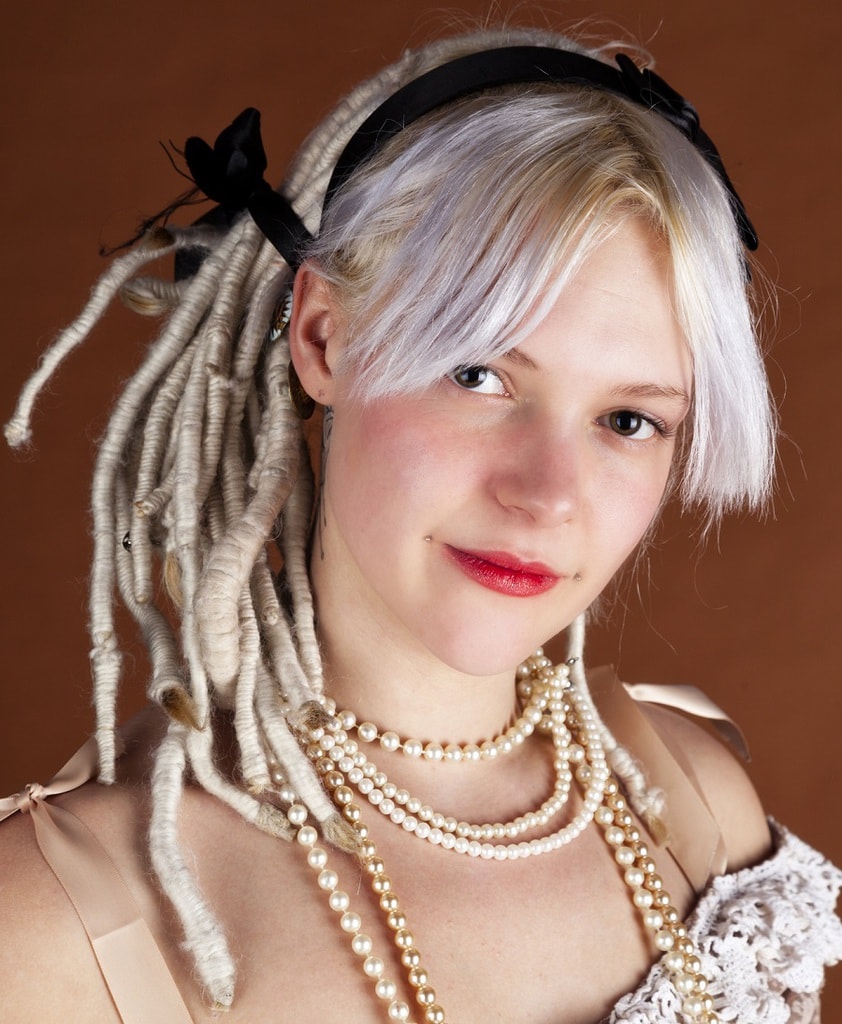 blonde dreads with bangs for women