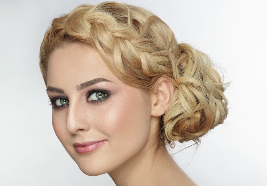 braided prom updo for long blonde hair