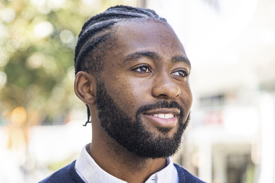 cornrow braid for black men with curly hair