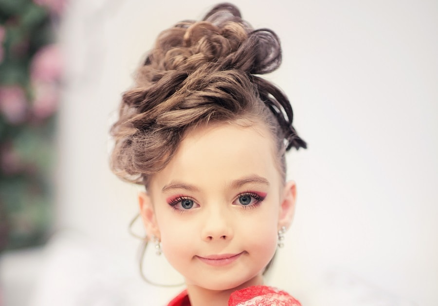 curly flower girl updo hairstyle