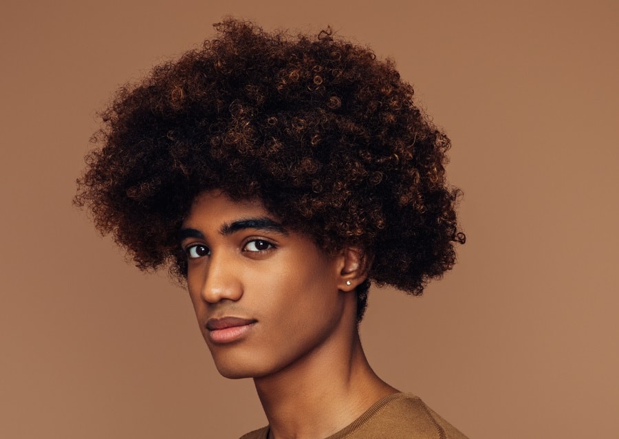 curly hair with highlights for black men