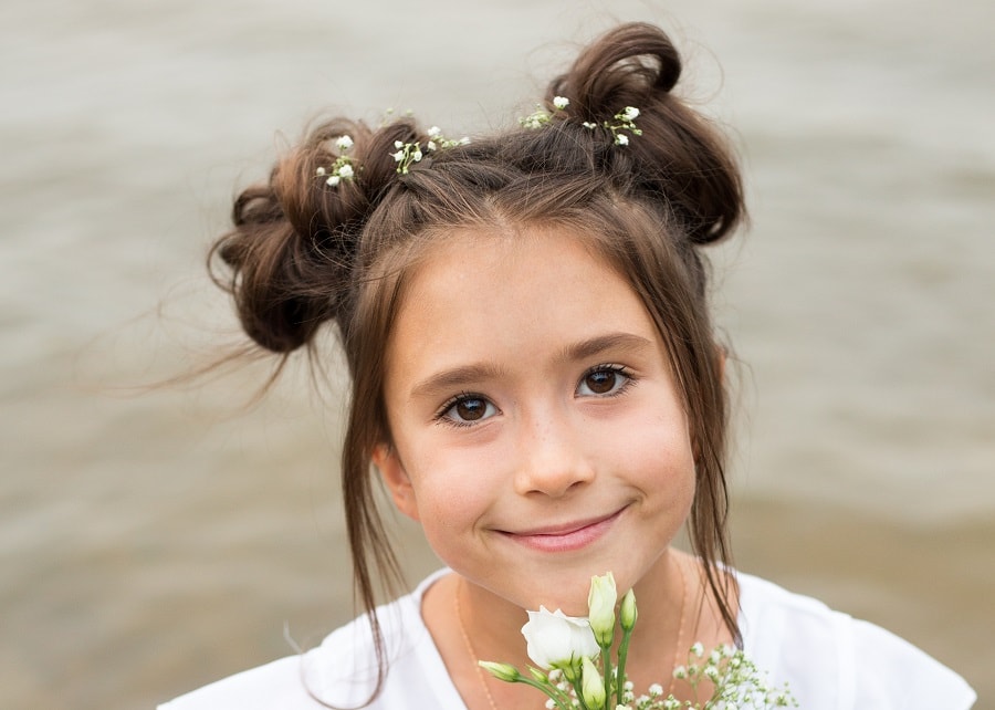 flower girl updo for long hair