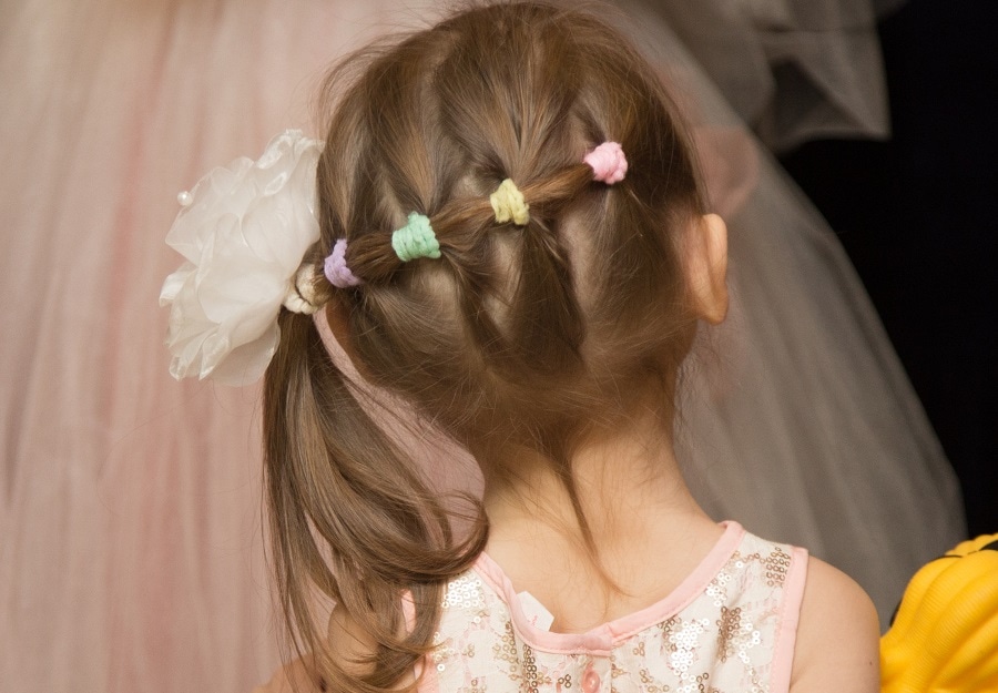 flower girl with side ponytail