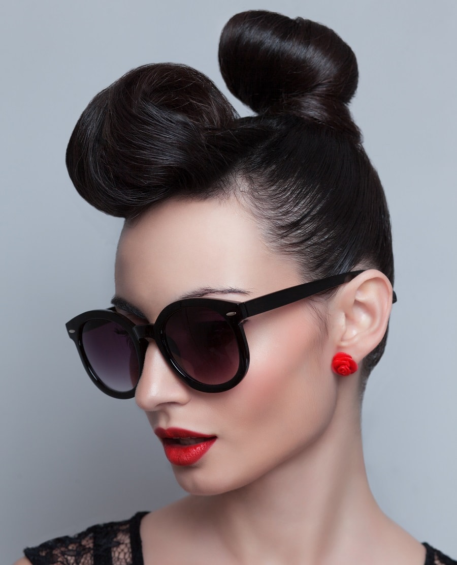 funky vintage updo hairstyle for women