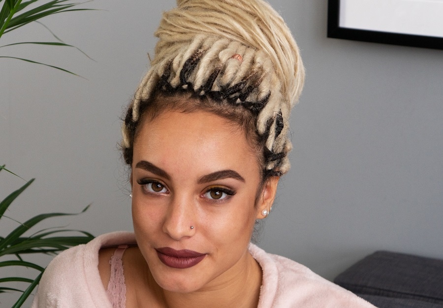 high bun with dreadlocks for women