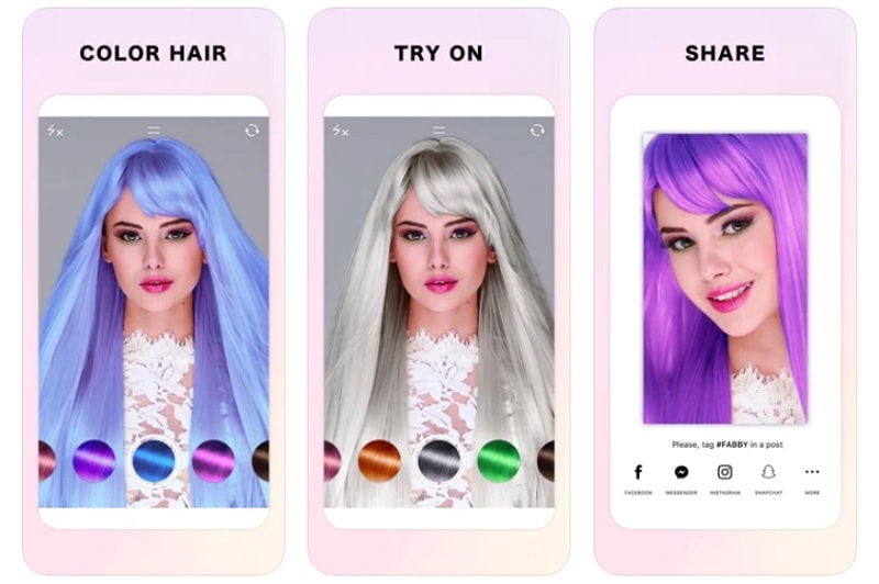 iPhone App Fabby Look Hair Color Editor for Different Hairstyles