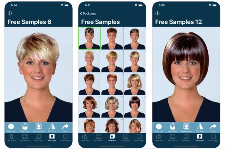 iPhone App Hairstyle Try On for Different Hairstyles