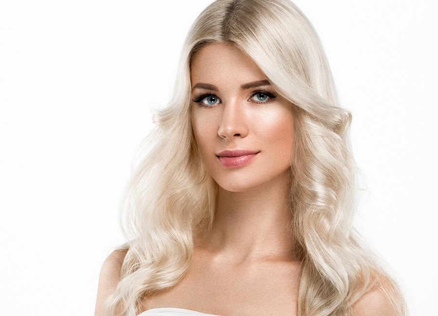 ice blonde hair for women with diamond face shape
