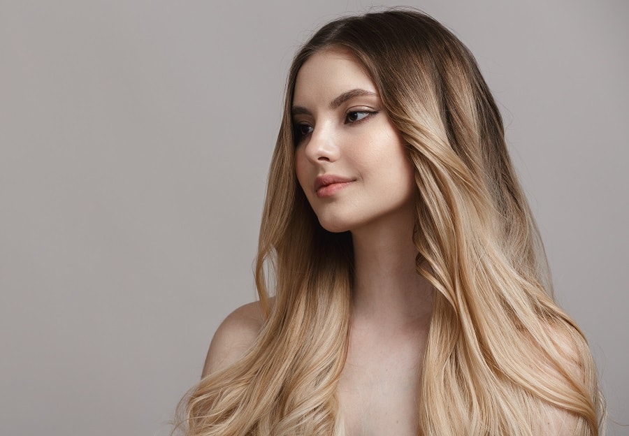 light beige blonde ombre hair