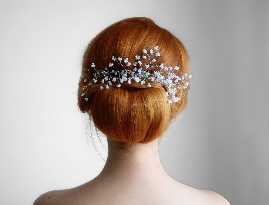 low hair bun for wedding