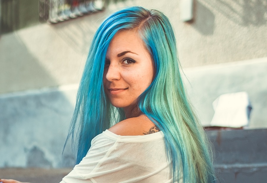 pastel blue hair color for winter