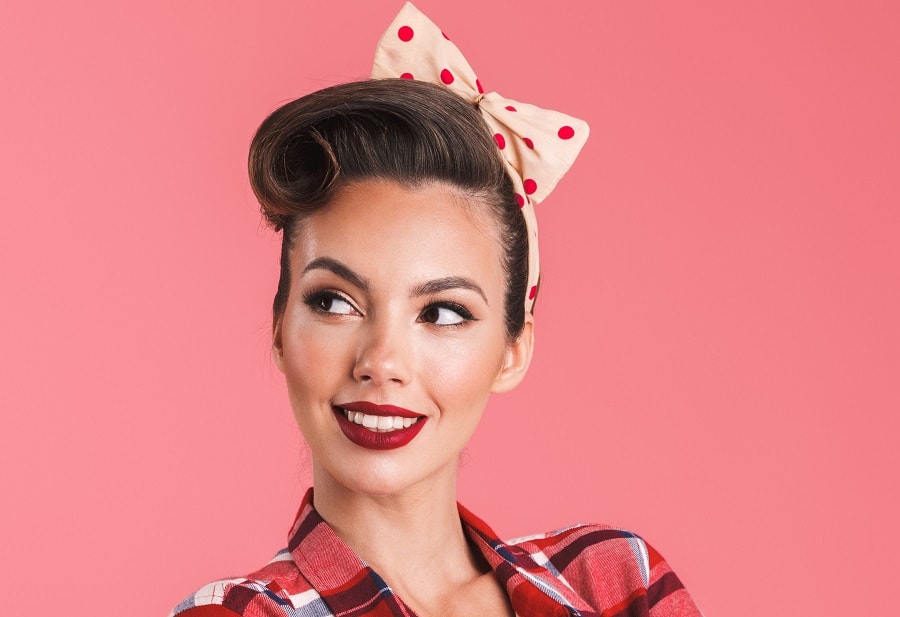 pin up hairstyle for short thick hair