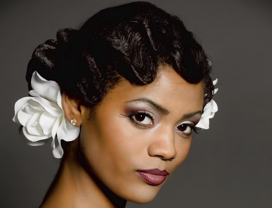 pin up hairstyle with finger waves