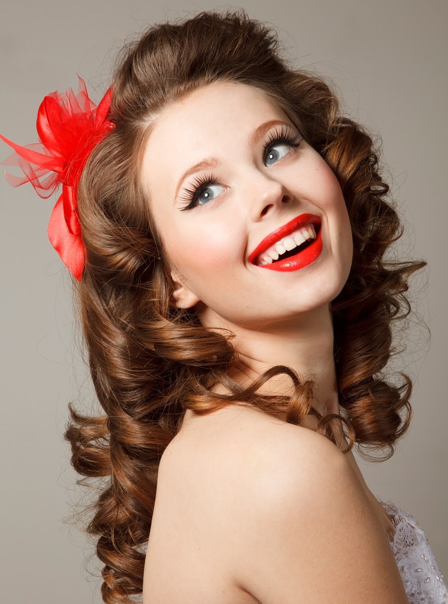 pin up wedding hairstyle for long hair