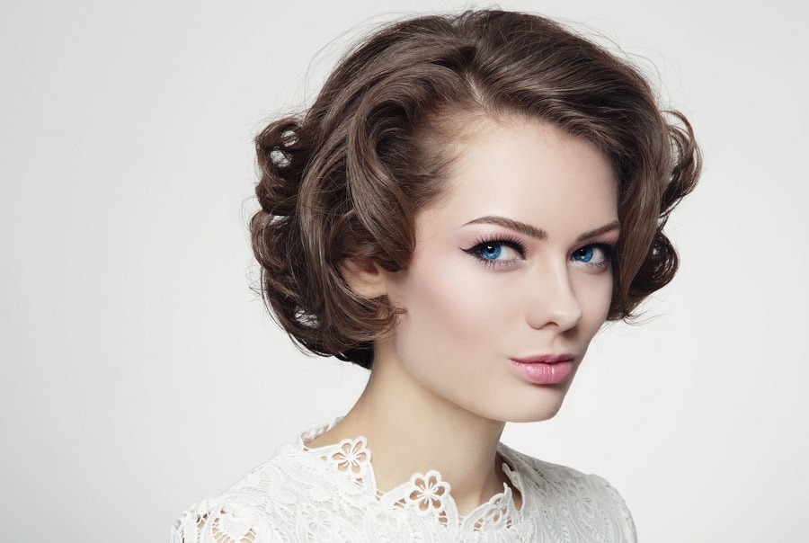 pin up wedding hairstyle for short hair