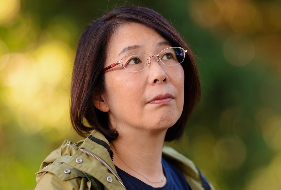 short Asian bob for women over 50 with glasses