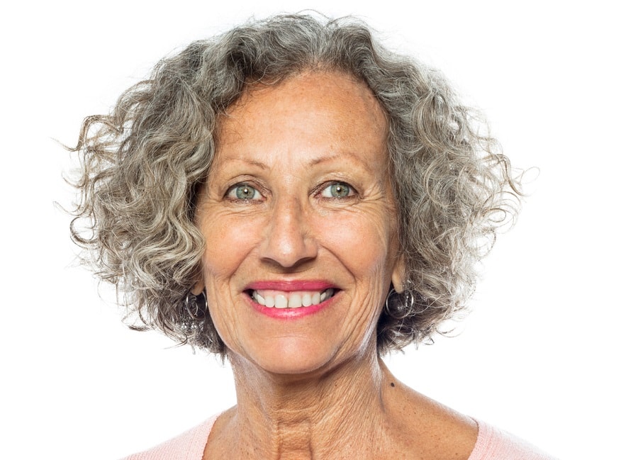 short curly hairstyle for women over 60