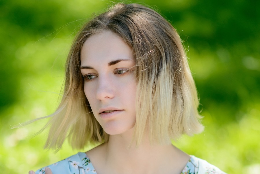 short ombre bob without bangs