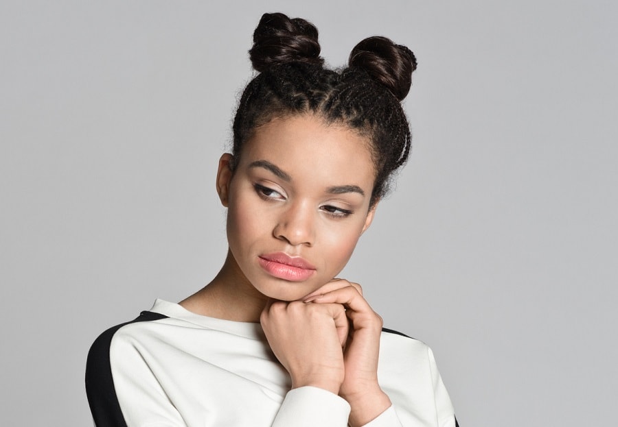 space buns for black teenage girl