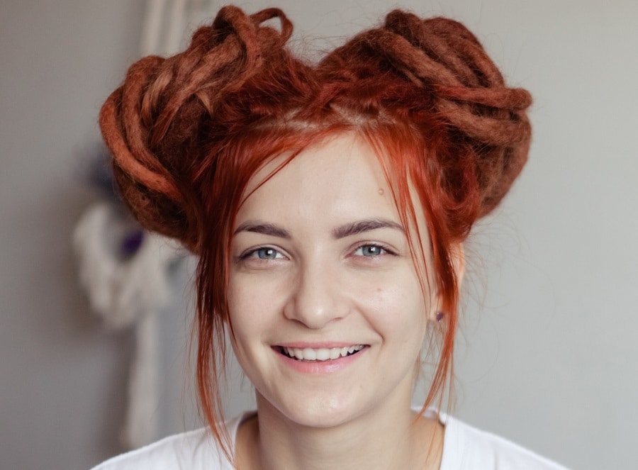 space buns with dreadlocks for women