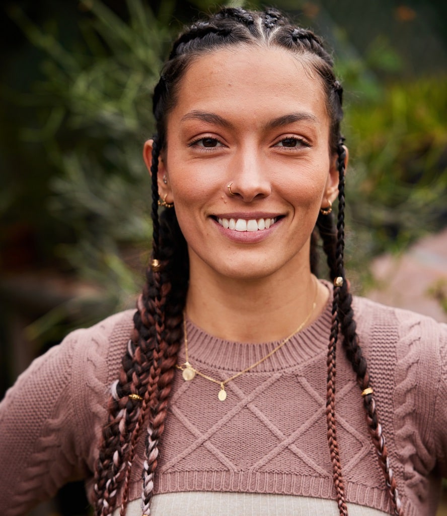 sporty cornrow braids