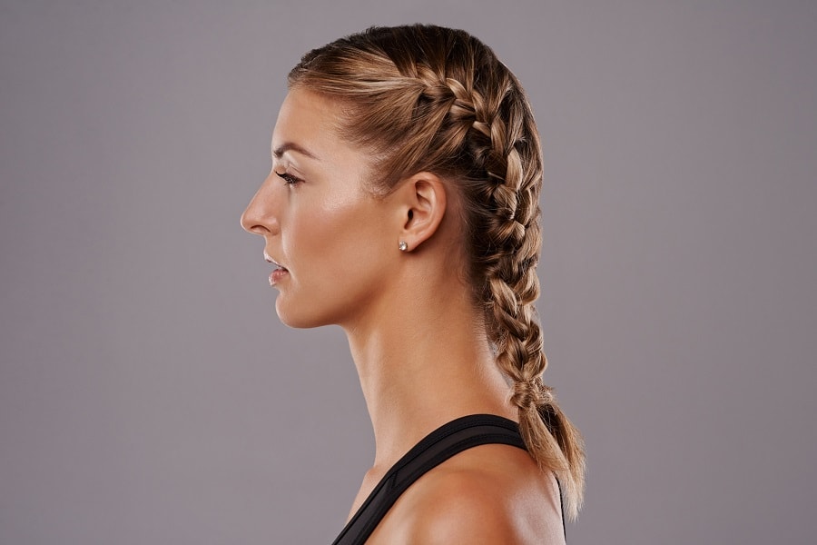 sporty hairstyle with braids