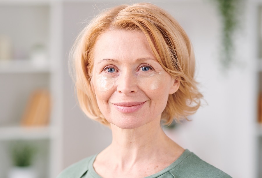 strawberry blonde hairstyle for square face over 60