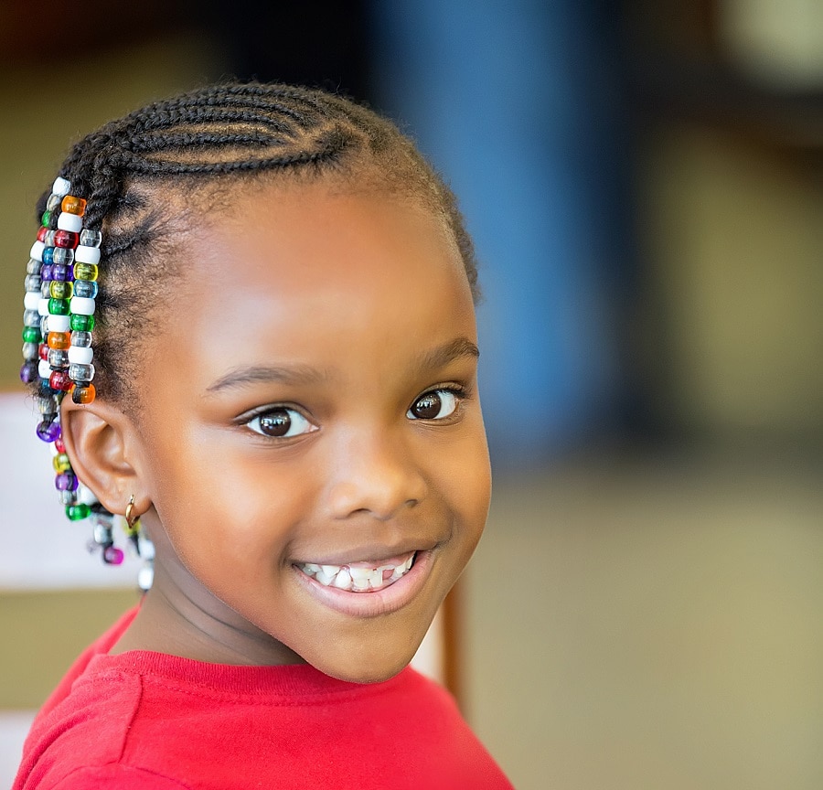 toddler girl hairstyle with beads