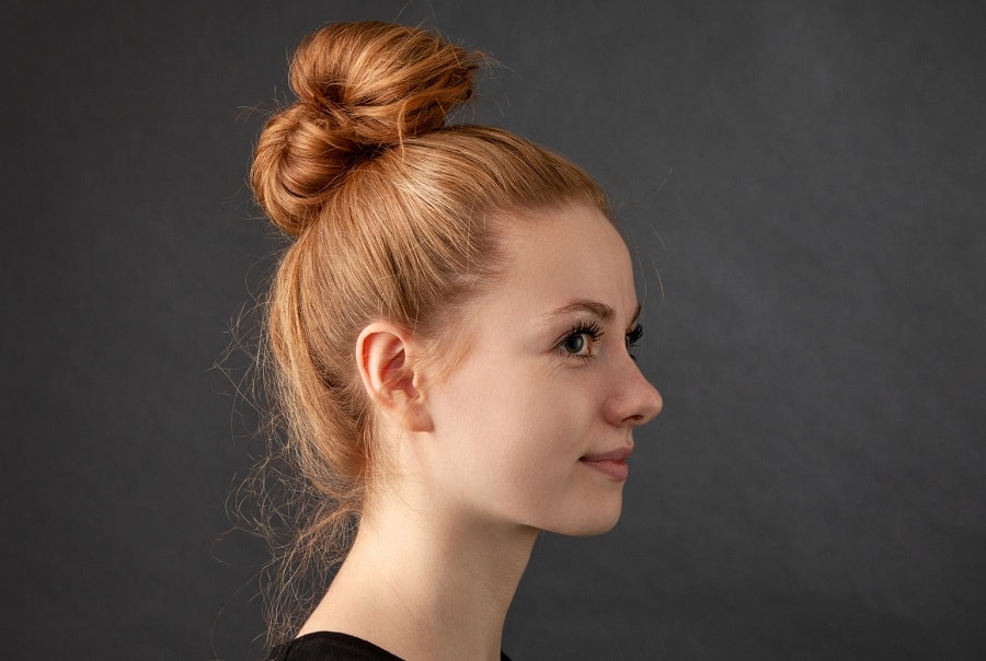 updo for copper blonde long hair