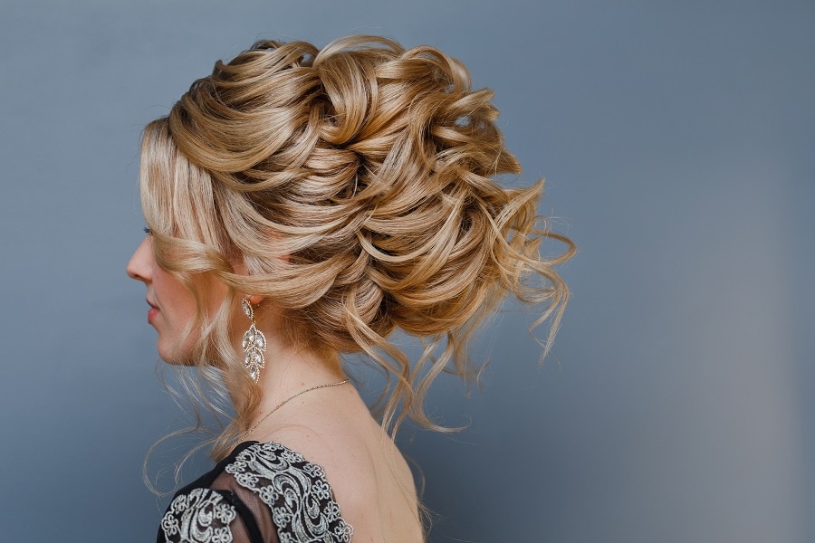 updo for curly blonde hair